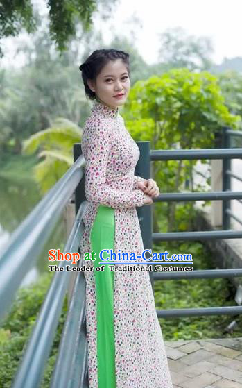 Traditional Top Grade Asian Vietnamese Costumes Dance Dress and Loose Pants, Vietnam National Women Ao Dai Dress Cheongsam Clothing