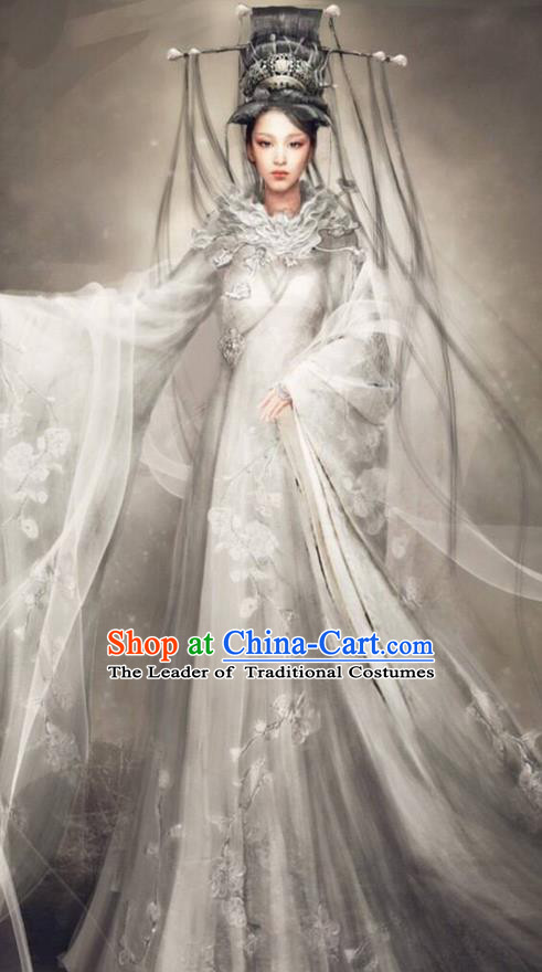 Traditional Chinese Ancient Shang Dynasty Imperial Princess Dance Costume, China Mythology Television Zhao Ge Ancient Palace Lady Clothing and Headwear Complete Set for Women