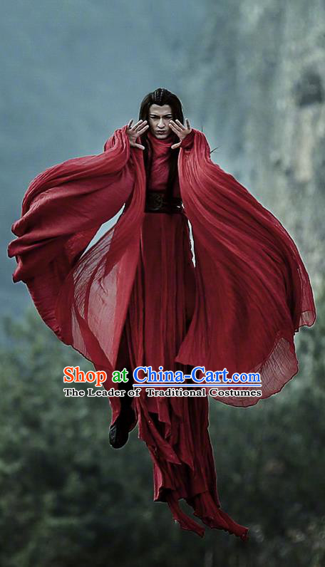 Traditional Chinese Ancient Shang Dynasty Swordsman Costume, China Mythology Television Zhao Ge Ancient Kawaler Clothing Complete Set for Men