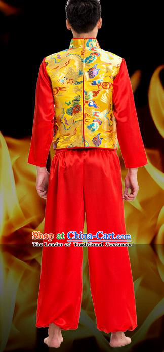 Traditional Chinese Yangge Fan Dancing Costume and Accessories