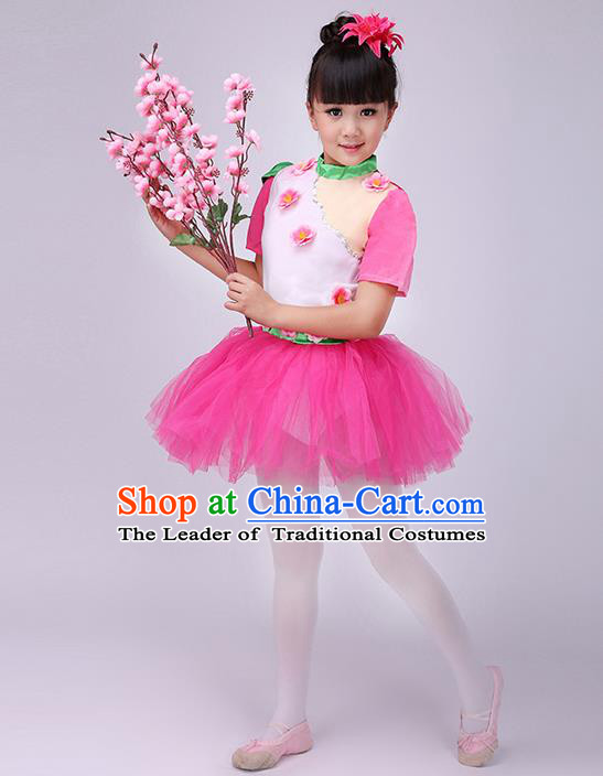 Top Grade Professional Performance Catwalks Costume, Children Chorus Compere Modern Dance Jasmine Flower Dress Purple Veil Bubble Dress for Kids