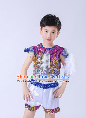 Top Grade Professional Performance Catwalks Costume, Children China Style Chorus Uniform Modern Jazz Dance Clothing for Boys Kids