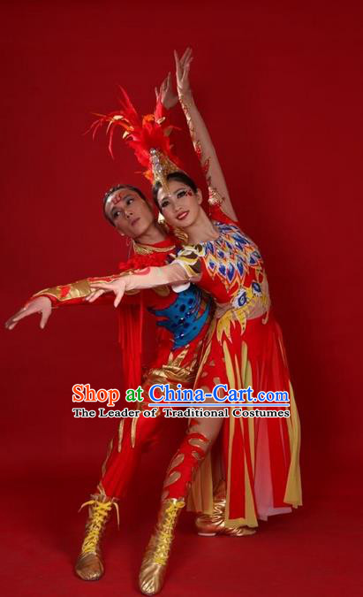 Traditional Chinese Yangge Fan Dancing Costume and Accessories