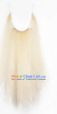 Chinese Ancient Opera Old Men Long Wig Beard, Traditional Chinese Beijing Opera Props Laosheng-role White Mustache