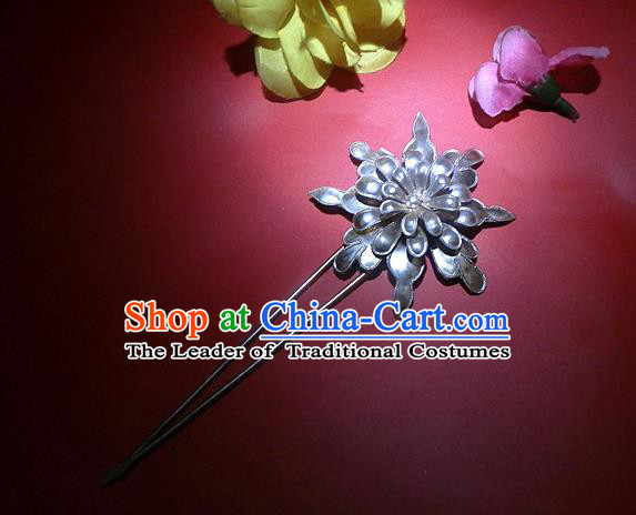 Traditional Handmade Chinese Ancient Classical Hair Accessories Chrysanthemum Step Shake Barrettes Hair Sticks for Women