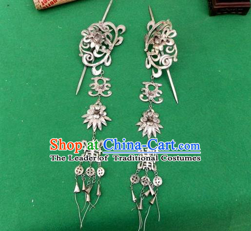 Traditional Handmade Chinese Miao Nationality Ancient Classical Dragon Head Earrings Accessories Eardrop for Women