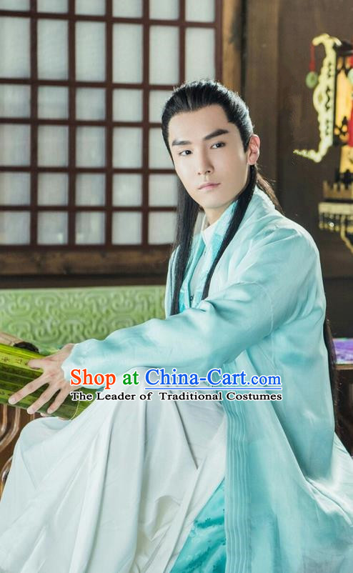 Traditional Ancient Chinese Dandies Costume, A Life Time Love Chinese Nobility Childe Clothing and Handmade Headpiece Complete Set for Men