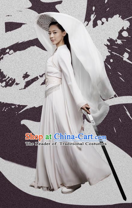 Traditional Chinese Northern and Southern Dynasties Swordswoman Costume, Princess Agents China Ancient Palace Lady Princess Clothing and Headpiece Complete Set