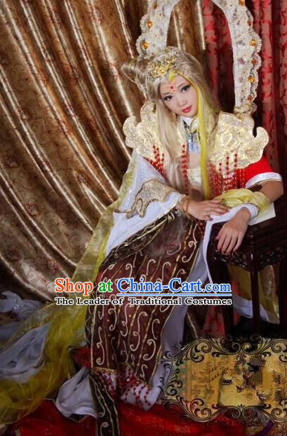 Top Grade Traditional China Ancient Cosplay Costumes, China Ancient Young Lady Princess Elegant Hanfu Dress for Women