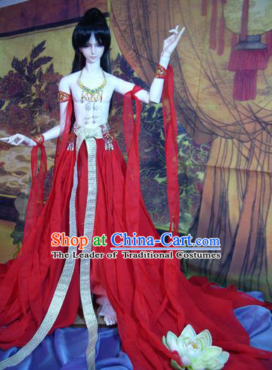 Top Grade Traditional China Ancient Palace Princess Dance Costumes Complete Set, China Ancient Cosplay Water Sleeve Dress Clothing for Adults and Kids