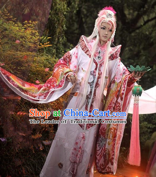 Top Grade Traditional China Ancient Cosplay Swordswoman Costumes, China Ancient Fairy Dress Hanfu Wide Sleeve Clothing for Women