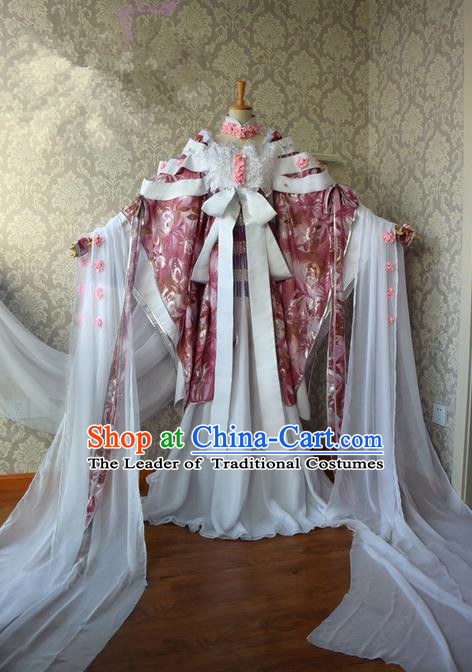 Top Grade Traditional China Ancient Cosplay Princess Costumes, China Ancient Palace Lady Fairy Dance Dress Clothing for Women
