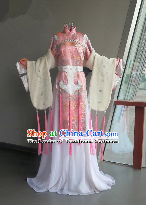 Top Grade Traditional China Ancient Young Lady Costumes, China Ancient Cosplay Princess Fairy Pink Dress Clothing for Women