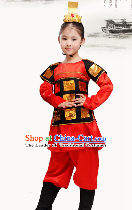 Top Compere Performance Catwalks Costume Children Chorus Red Dress with Wings Modern Dance Princess Short Red Bubble Dress for Girls Kids