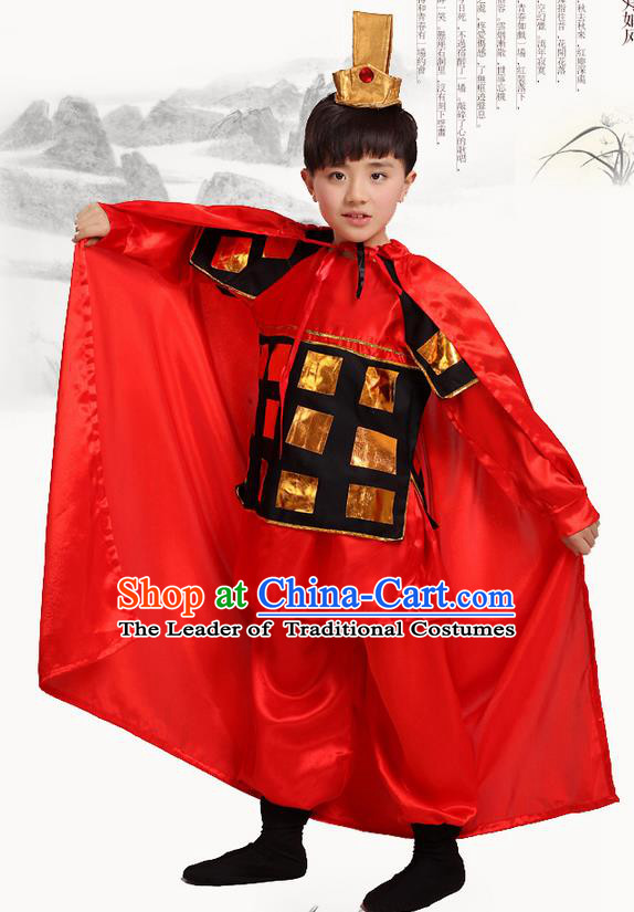 Top Compere Performance Catwalks Costume Children Chorus Red Dress with Wings Modern Dance Princess Short Red Bubble Dress for Girls Kids