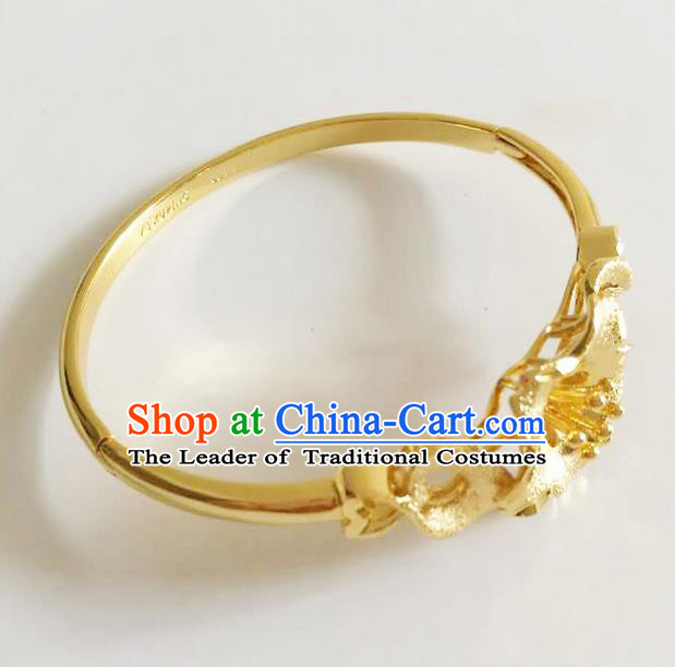 Traditional Thailand Ancient Handmade Jewelry Accessories Princess Bracelet, Traditional Thai China Dai Nationality Bangle for Women