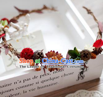 Top Grade Handmade Wedding Queen Hair Accessories, Traditional Princess Flowers Hair Clasp Wedding Headwear for Women