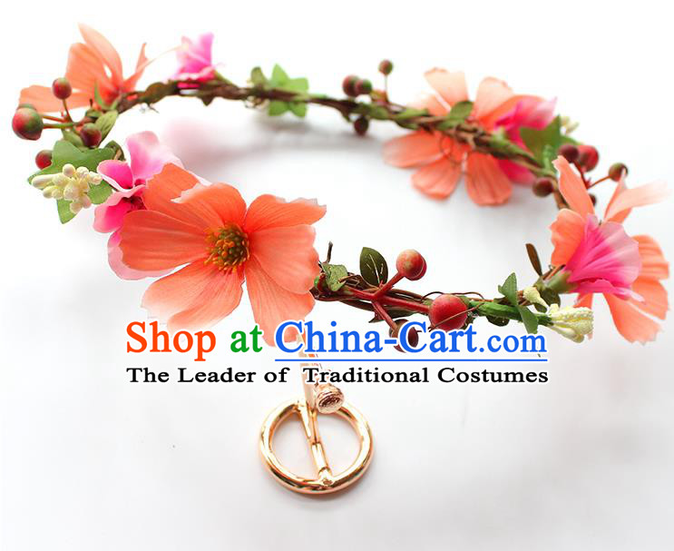 Top Grade Handmade Wedding Bride Hair Accessories, Traditional Princess Flowers Hair Clasp Wedding Headwear for Women