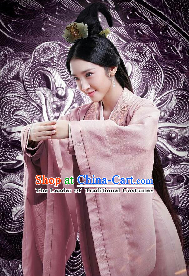 Traditional Ancient Chinese Three Kingdoms Period Female Costume, The Advisors Alliance Imperial Princess Embroidered Dress Clothing and Headpiece Complete Set