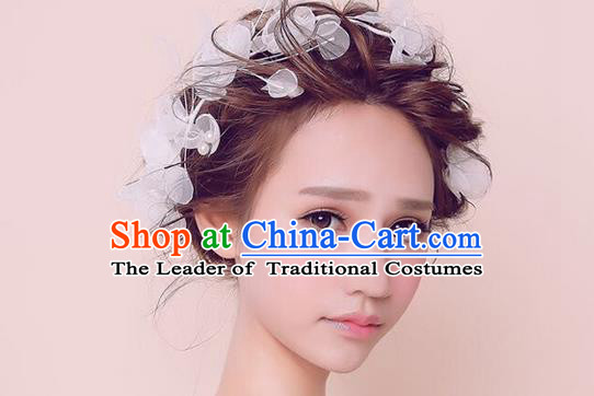 Top Grade Handmade Wedding Bride Hair Accessories Headwear, Traditional Princess Baroque Silk Hair Clasp Headpiece for Women