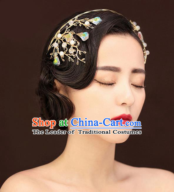 Top Grade Handmade Wedding Bride Hair Accessories Hair Band, Traditional Princess Wedding Crystal Hair Hoop Headwear for Women