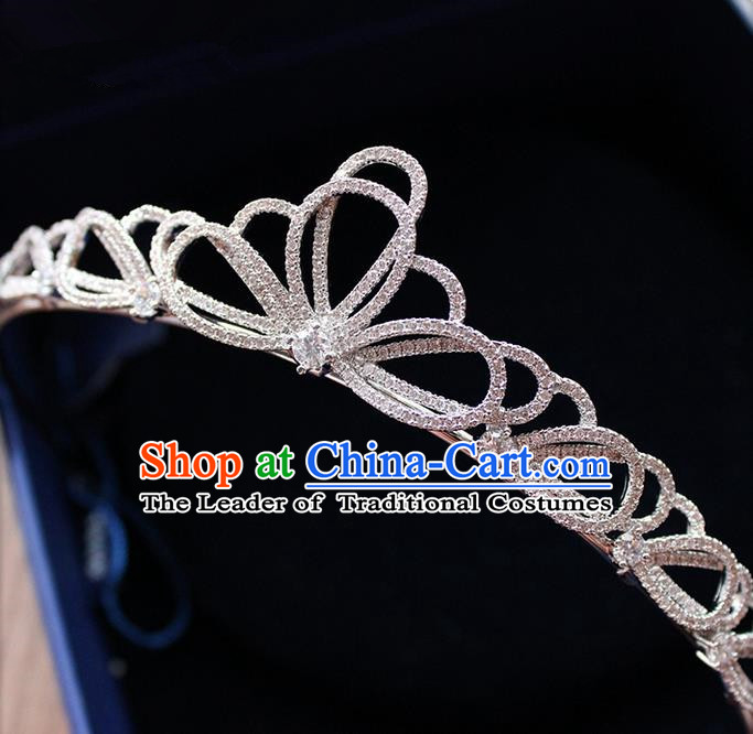 Top Grade Handmade Wedding Bride Hair Accessories Luxury Zircon Crown, Traditional Baroque Princess Crystal Royal Crown Wedding Headwear for Women