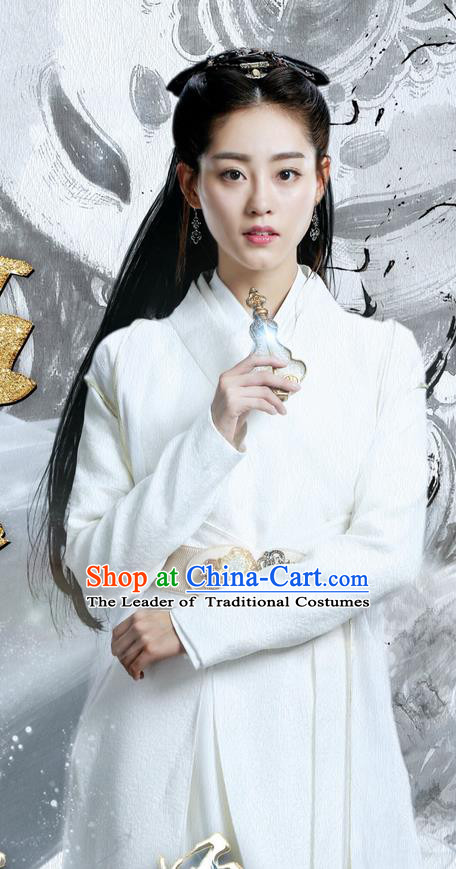 Traditional Ancient Chinese Nobility Lady Costume and Handmade Headpiece Complete Set, Elegant Hanfu Clothing Chinese Princess Dress Clothing
