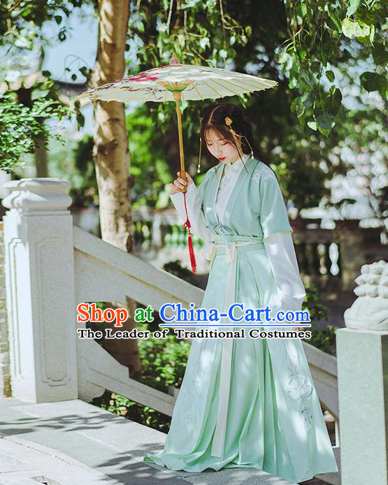 Traditional Chinese Song Dynasty Young Lady Costume Complete Set, Elegant Hanfu Clothing Embroidered Dress, Chinese Ancient Princess Clothing for Women