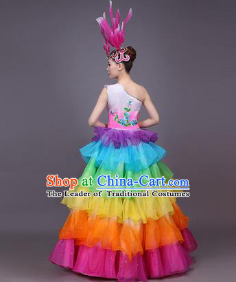 Traditional Chinese Yangge Fan Dancing Costume Modern dancing Dress Clothing