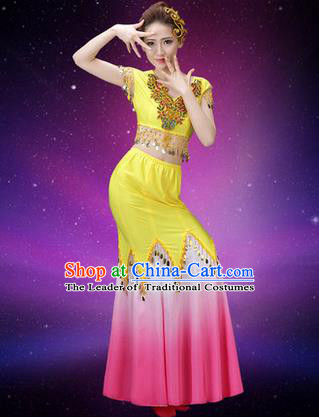 Traditional Chinese Yangge Fan Dancing Costume Modern dancing Dress Clothing