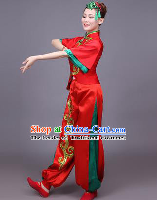 Traditional Chinese Yangge Fan Dancing Costume Modern dancing Dress Clothing