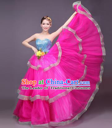 Traditional Chinese Yangge Fan Dancing Costume Modern dancing Dress Clothing