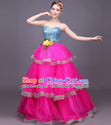 Traditional Chinese Yangge Fan Dancing Costume Modern dancing Dress Clothing