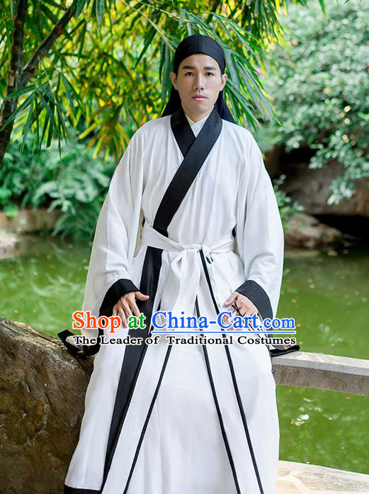 Traditional Chinese Ming Dynasty Young Men Costume, Elegant Hanfu Clothing Chinese Ancient Swordsman Clothing for Men
