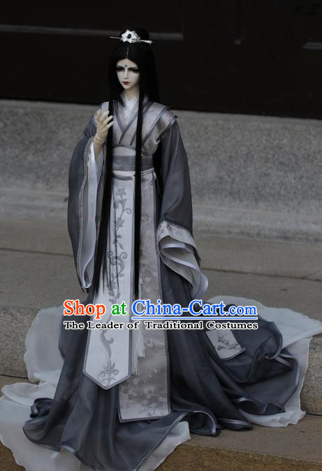 Traditional Chinese Super Dollfie Costume, Chinese Ancient Hanfu Jiang Hu Swordsman Prince Clothing for Doll