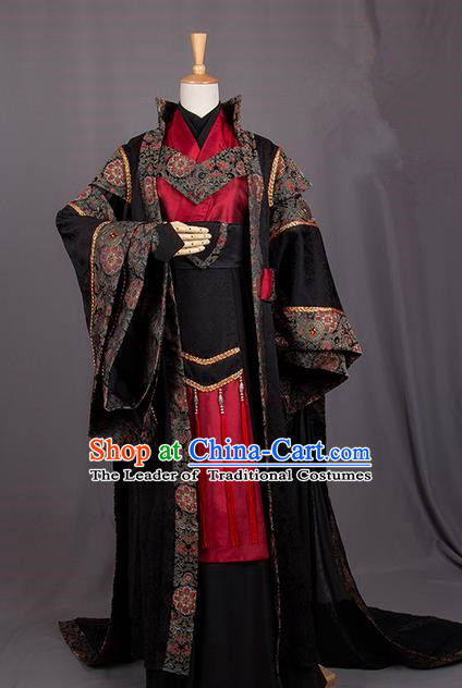 Traditional Chinese Tang Dynasty Imperial Prince Costume, Elegant Hanfu Cosplay Nobility Childe Clothing Ancient Chinese Royal Highness Dress for Men