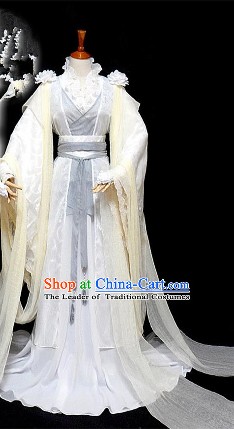 Traditional Ancient Chinese Young Lady Princess White Dance Costume, Chinese Tang Dynasty Noble Lady Fairy Dress Hanfu Clothing for Women