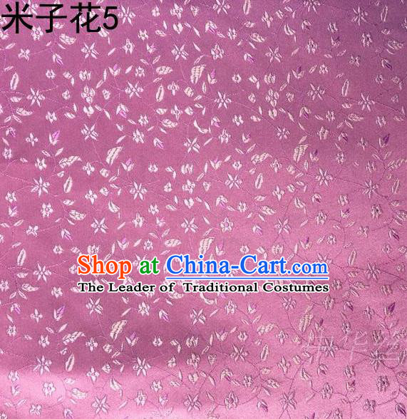 Asian Chinese Traditional Embroidered Shivering Floral Pink Satin Silk Fabric, Top Grade Brocade Tang Suit Hanfu Princess Dress Fabric Cheongsam Cloth Material