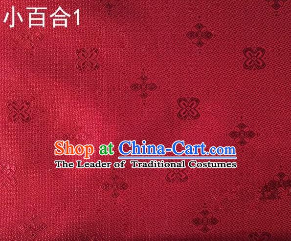 Asian Chinese Traditional Jacquard Weave Satin Red Silk Fabric, Top Grade Brocade Tang Suit Hanfu Dress Fabric Cheongsam Cloth Material