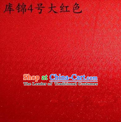 Asian Chinese Traditional Jacquard Weave Red Xiuhe Suit Satin Silk Fabric, Top Grade Brocade Tang Suit Hanfu Dress Fabric Cheongsam Cloth Material