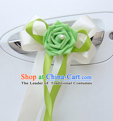 Top Grade Wedding Accessories Decoration, China Style Wedding Limousine Bowknot Green Flowers Bride Ribbon Garlands