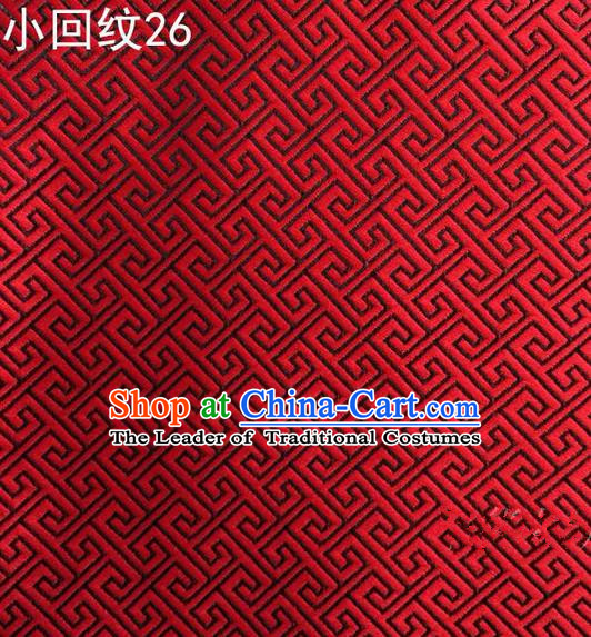 Asian Chinese Traditional Handmade Silk Fabric, Top Grade Nanjing Brocade Tang Suit Hanfu Red Fabric Cheongsam Cloth Material