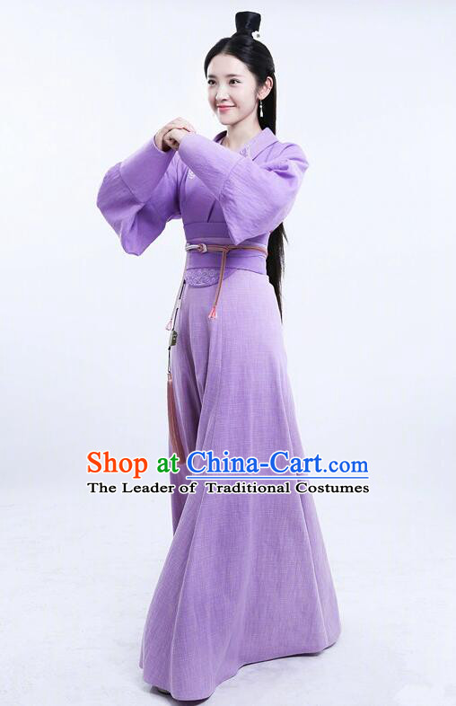 Asian Chinese Traditional Three Kingdoms Imperial Princess Costume and Headpiece Complete Set, The Advisors Alliance China Elegant Hanfu Young Lady Embroidery Dress Clothing