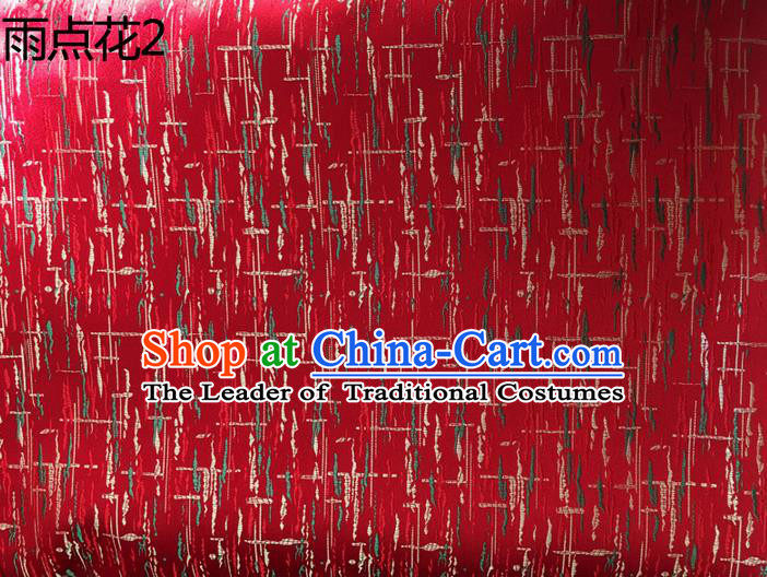 Traditional Asian Chinese Handmade Printing Silk Satin Tang Suit Red Fabric Drapery, Nanjing Brocade Ancient Costume Hanfu Cheongsam Cloth Material