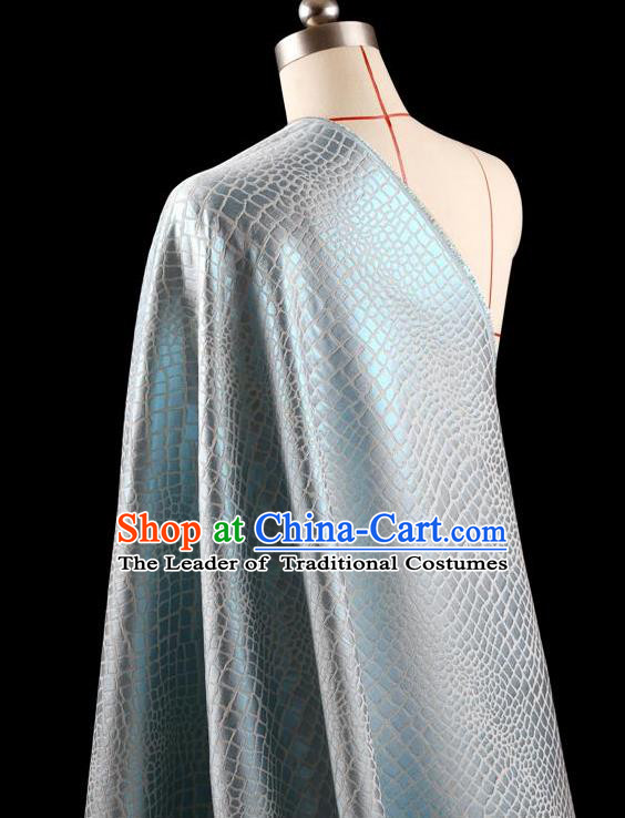 Traditional Asian Chinese Handmade Embroidery Coat Silk Tapestry Blue Fabric Drapery, Top Grade Nanjing Brocade Ancient Costume Cheongsam Cloth Material