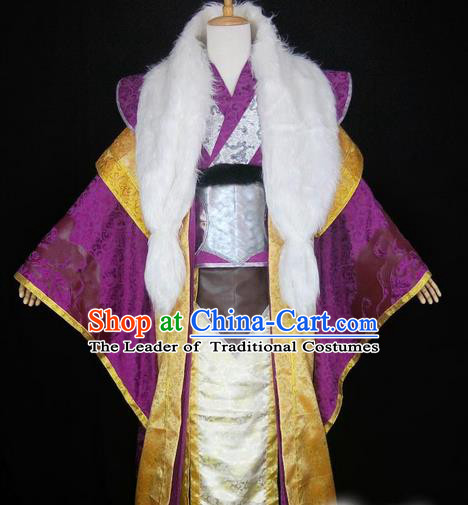 Asian Chinese Traditional Cospaly Han Dynasty Royal Highness Costume, China Elegant Hanfu Nobility Childe Green Robe Clothing for Men