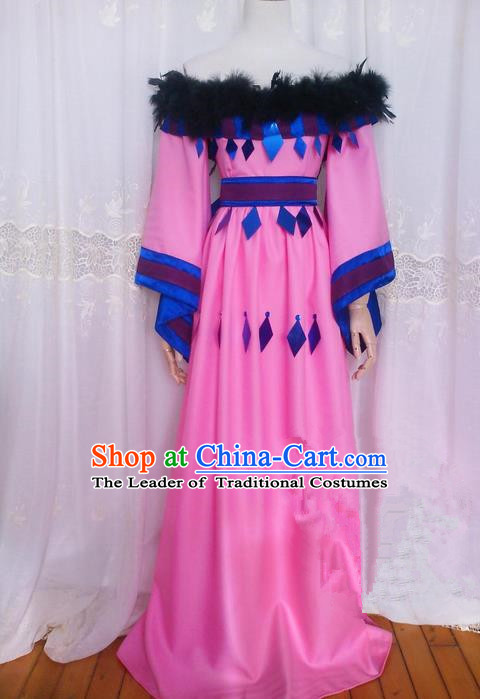 Asian Chinese Traditional Cospaly Princess Costume, China Elegant Hanfu Palace Lady Dress Clothing for Women