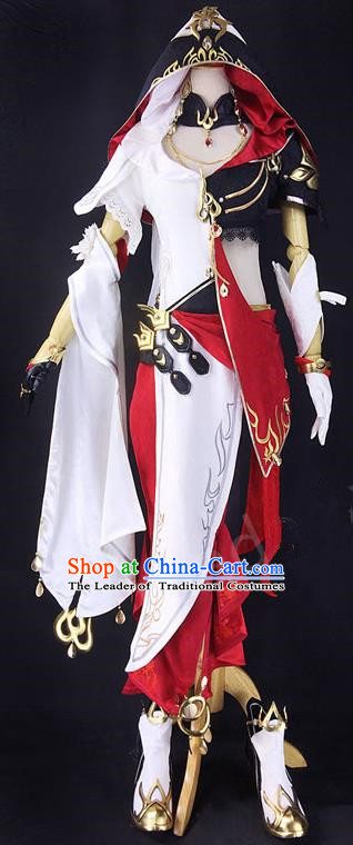Asian Chinese Traditional Cospaly Customization Ming Dynasty Kung Fu Instructor Costume, China Elegant Hanfu Knight-errant General Embroidered Clothing for Women
