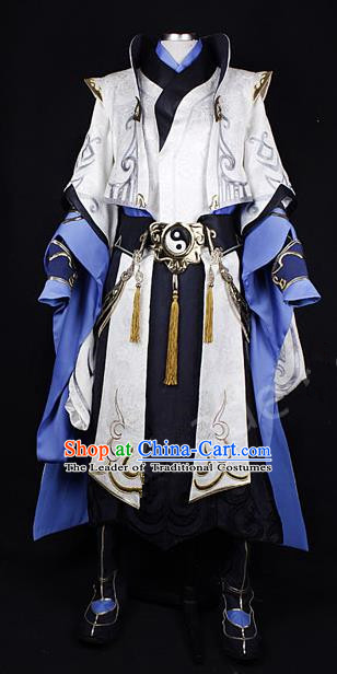 Asian Chinese Traditional Cospaly Costume Customization Prince Kawaler Costume, China Elegant Hanfu Swordsman Clothing for Men
