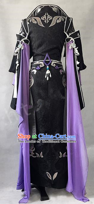 Asian Chinese Traditional Cospaly Costume Customization Ancient Royal Highness Costume Complete Set, China Elegant Hanfu Swordsman Clothing for Men